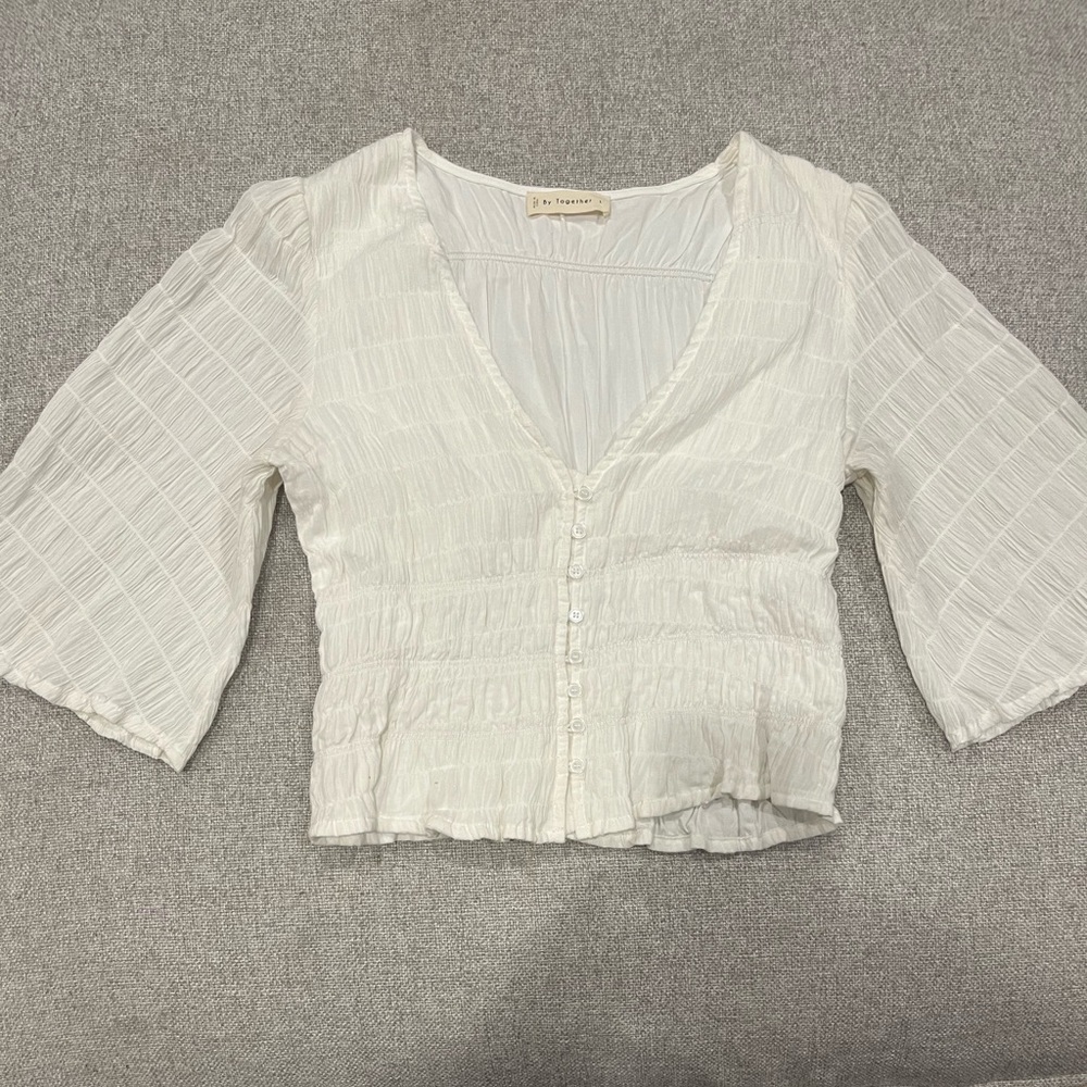 By Together Textured Cream Blouse